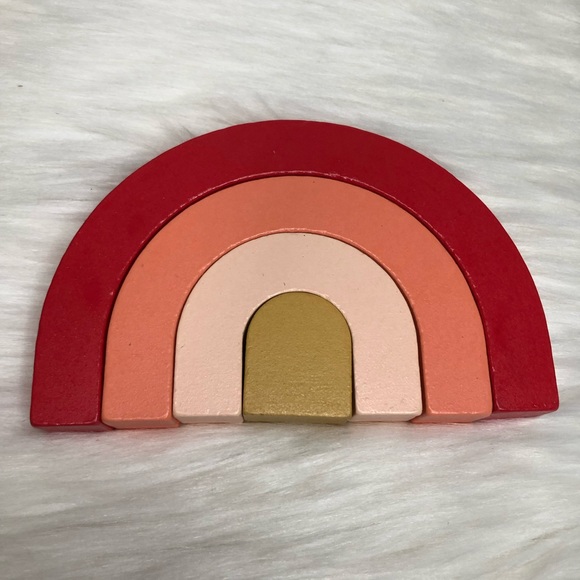 Mini Wooden Stacking Rainbow Montesorri Toys Waldorf Nesting Rainbow - Picture 2 of 3